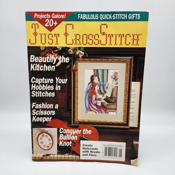 Lot of 5 Cross Stitch Magazines Floral Vases Precious Moments Fish Fireman Etc - Picture 10 of 12